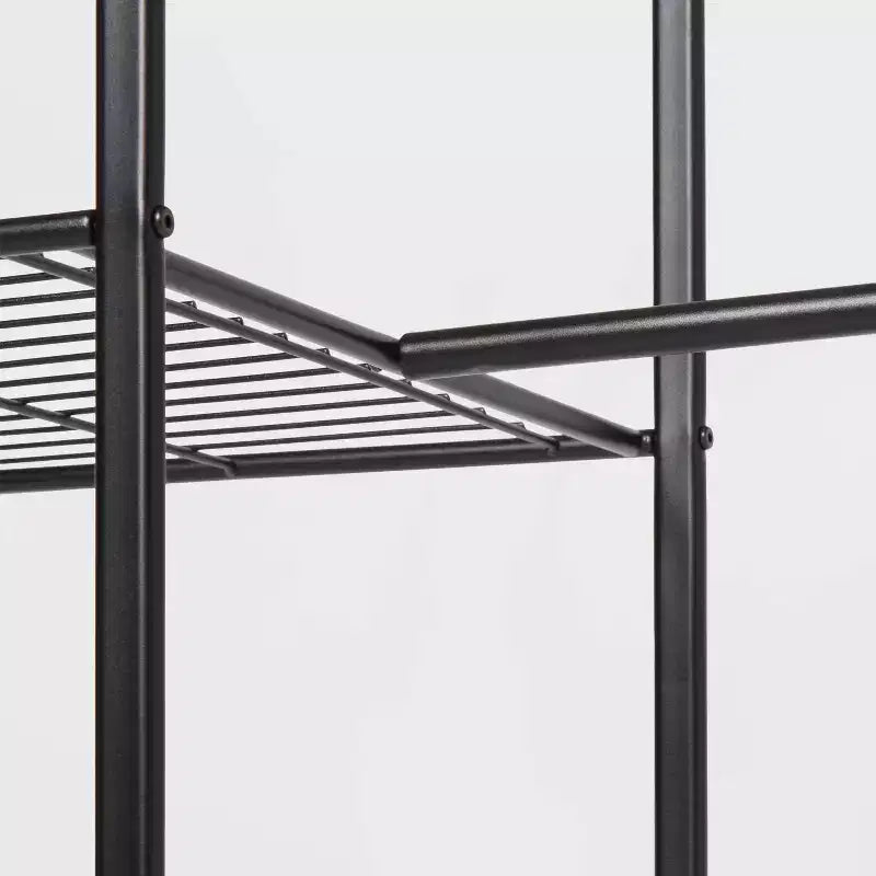 Organizzatore armadio indipendente | Telaio in acciaio, 2 aste appendiabiti e 7 ripiani, 117 cm L x 185 cm H