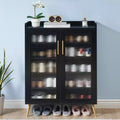 5-Tier Glass Door Shoe Cabinet  Entryway/Hallway/Living Room Storage Organizer