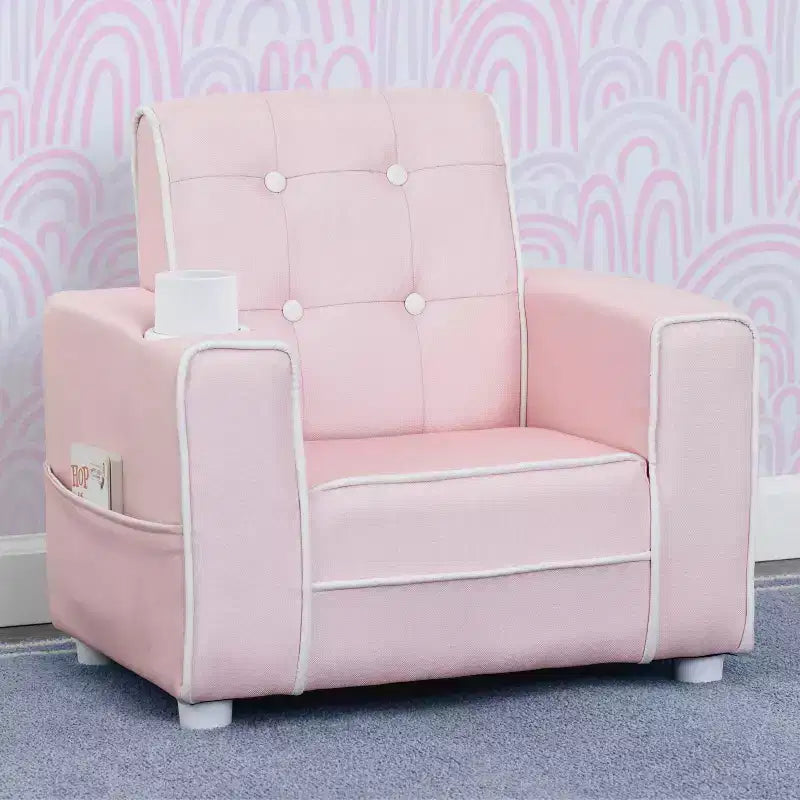 Poltroncina imbottita per bambini con portabicchieri | Capitonnè, 3+ anni