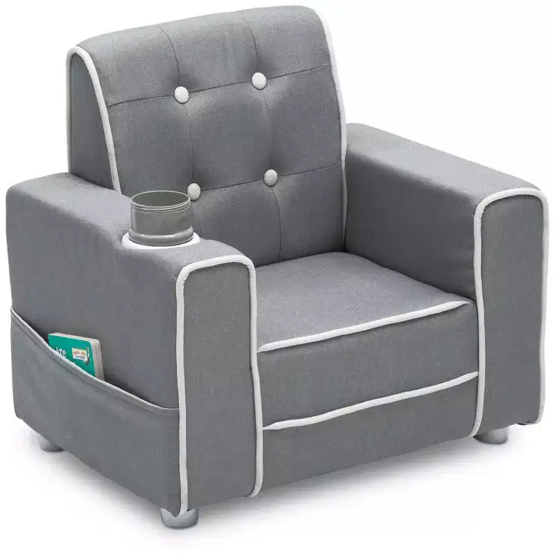 Poltroncina imbottita per bambini con portabicchieri | Capitonnè, 3+ anni