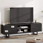 Mobile TV industriale con 2 cassetti | Legno naturale e gambe in metallo resistente