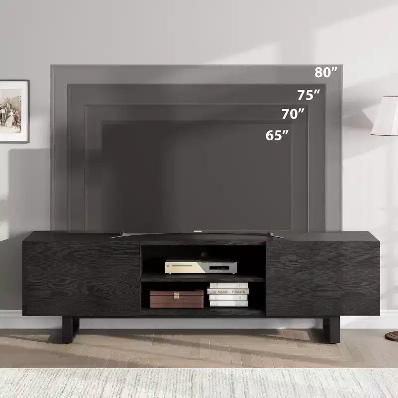Mobile TV industriale con 2 cassetti | Legno naturale e gambe in metallo resistente