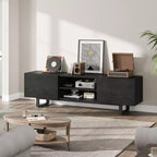 Mobile TV industriale con 2 cassetti | Legno naturale e gambe in metallo resistente