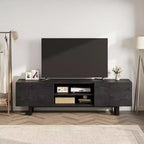 Mobile TV industriale con 2 cassetti | Legno naturale e gambe in metallo resistente