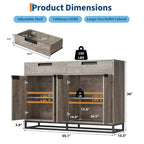 Mobile Contenitore da Cucina Moderno Grande da 140 cm | 2 Cassetti e 4 Ante, Credenza per Angolo Caffè