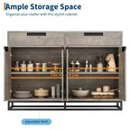 Mobile Contenitore da Cucina Moderno Grande da 140 cm | 2 Cassetti e 4 Ante, Credenza per Angolo Caffè