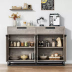 Mobile Contenitore da Cucina Moderno Grande da 140 cm | 2 Cassetti e 4 Ante, Credenza per Angolo Caffè