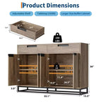 Mobile Contenitore da Cucina Moderno Grande da 140 cm | 2 Cassetti e 4 Ante, Credenza per Angolo Caffè
