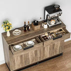 Mobile Contenitore da Cucina Moderno Grande da 140 cm | 2 Cassetti e 4 Ante, Credenza per Angolo Caffè