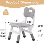 Sedia per bambini, Sedia per bambini regolabile in 3 livelli di altezza, Sedie in plastica per bambini da 2 a 6 anni, Adatta per casa, famiglia, aula e asilo nido