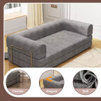 Divano Letto Convertibile in Velluto a Coste | Futon a 3 Posti Pieghevole King Size, Nessun Montaggio