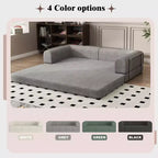 Divano Letto Convertibile in Velluto a Coste | Futon a 3 Posti Pieghevole King Size, Nessun Montaggio