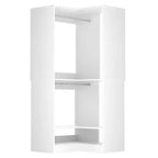 Sistema armadio angolare autoportante | 2 aste appendiabiti e scarpiera, 203 cm H, MDF