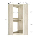 Sistema armadio angolare autoportante | 2 aste appendiabiti e scarpiera, 203 cm H, MDF