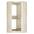 Sistema armadio angolare autoportante | 2 aste appendiabiti e scarpiera, 203 cm H, MDF
