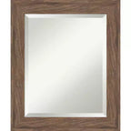 Amanti Art Pia Medium Brown Beveled Framed Bathroom Vanity Wall Mirror