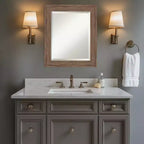 Specchio da Parete per Bagno con Cornice Smussata Marrone Medio | 16"L x 20"A