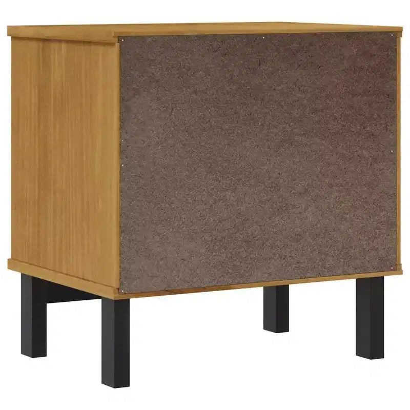 Comodino in Legno Massello di Pino | 2 Cassetti e Ripiano Aperto, 49 cm L x 35 cm P x 50 cm H