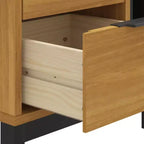 Comodino in Legno Massello di Pino | 2 Cassetti e Ripiano Aperto, 49 cm L x 35 cm P x 50 cm H