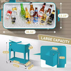Ghiacciaia con ruote da 76 litri | Frigo-bar portatile con vasca di raccolta e vassoio portaoggetti