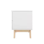 Tavolino Rettangolare con 2 Cassetti in Rovere Bianco e Naturale | Tavolino Compatto da 48 cm