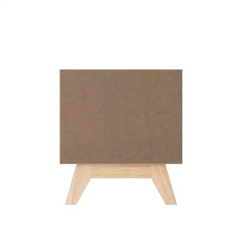 Tavolino Rettangolare con 2 Cassetti in Rovere Bianco e Naturale | Tavolino Compatto da 48 cm