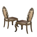 HomeRoots Set of Two Tufted Oak Upholstered Faux Leather And Solid Wood Dining Side Chairs