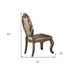 Set di 2 sedie da pranzo trapuntate in ecopelle e rovere | Legno massello, 109 cm H