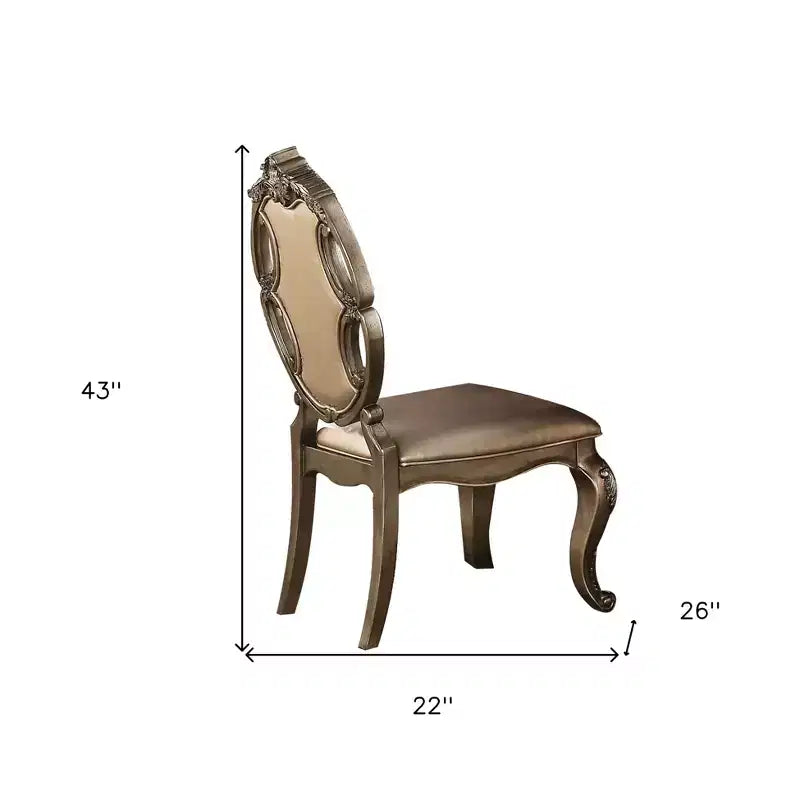 Set di 2 sedie da pranzo trapuntate in ecopelle e rovere | Legno massello, 109 cm H