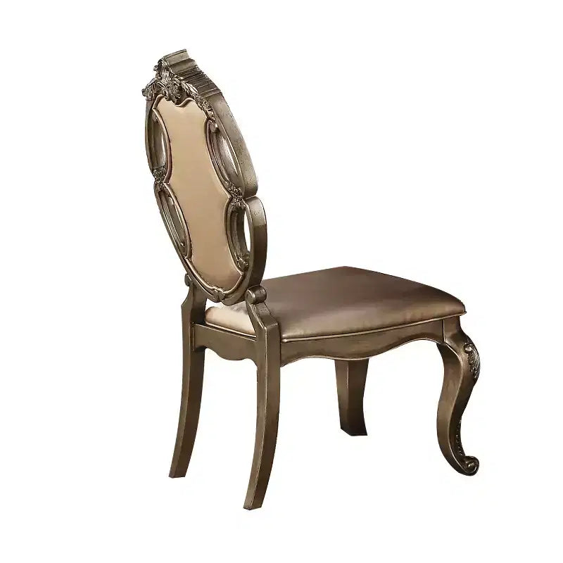 Set di 2 sedie da pranzo trapuntate in ecopelle e rovere | Legno massello, 109 cm H
