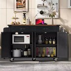 Isola da Cucina con Prese Elettriche e Anta a Scomparsa | Portaspezie, Cassetti e Ante