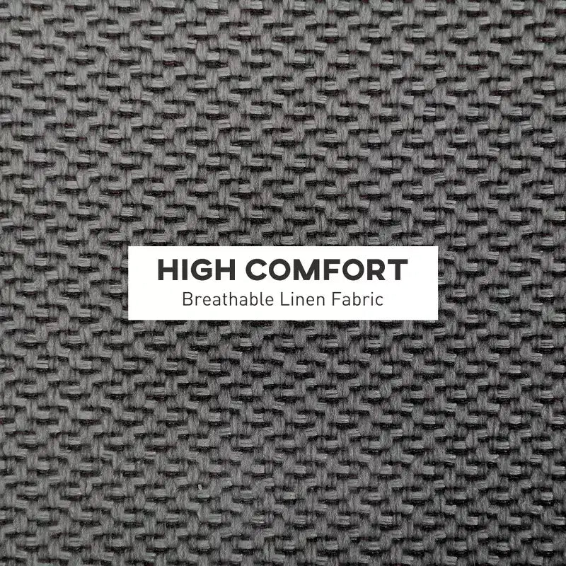 Pouf contenitore rotondo in lino | Poggiapiedi imbottito con contenitore nascosto e gambe in legno