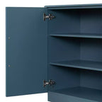 Credenza a buffet, mobile consolle moderno, mobile a pavimento in legno con 4 ante, credenza a buffet in legno