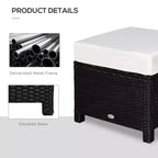 20 Pouf da esterno in vimini, in rattan PE, poggiapiedi, seduta aggiuntiva, tavolino con morbido cuscino
