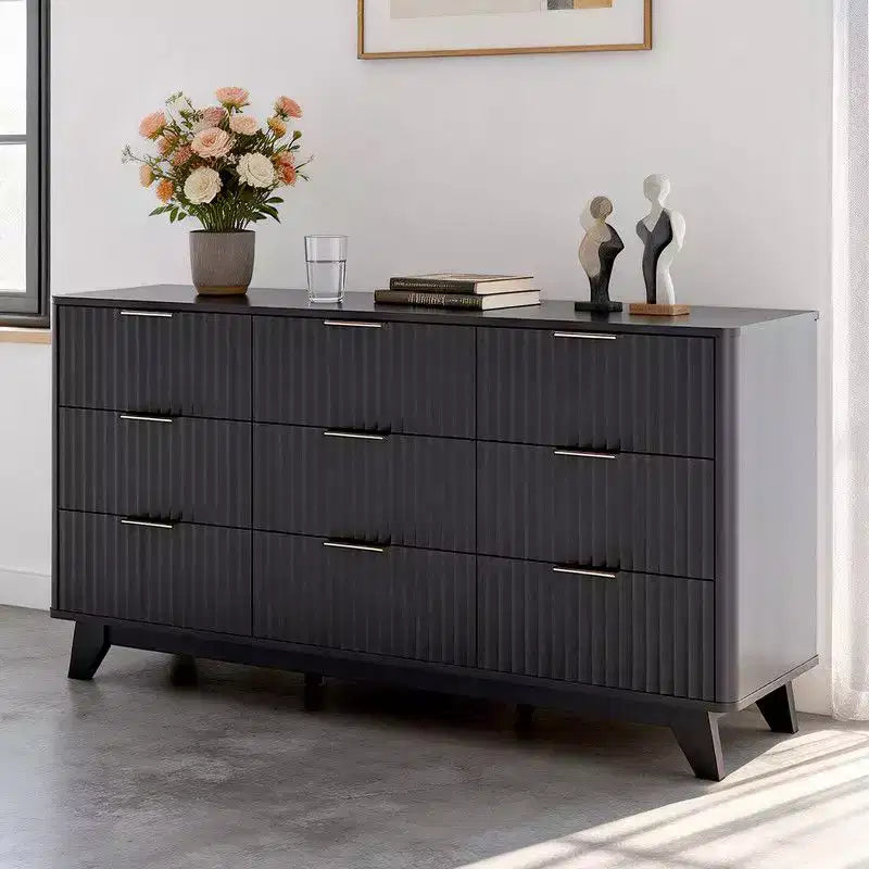 Cassettiera a 9 cassetti con griglia da 57" | Contenitore minimalista per camera da letto e soggiorno