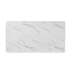 Set da Pranzo Moderno 7 Pezzi in Finto Marmo | Base in Metallo Scanalato e 6 Sedie in ciniglia, Posti a Sedere per 6 Persone