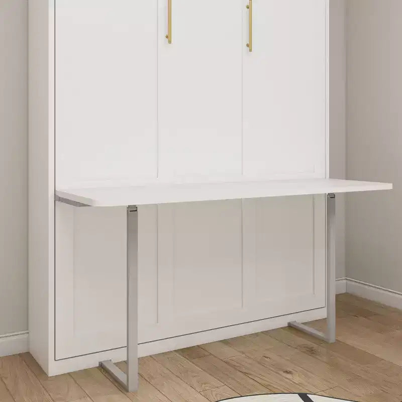 Letto a scomparsa moderno in legno con scrivania integrata e gambe automatiche | Capacità 500 kg