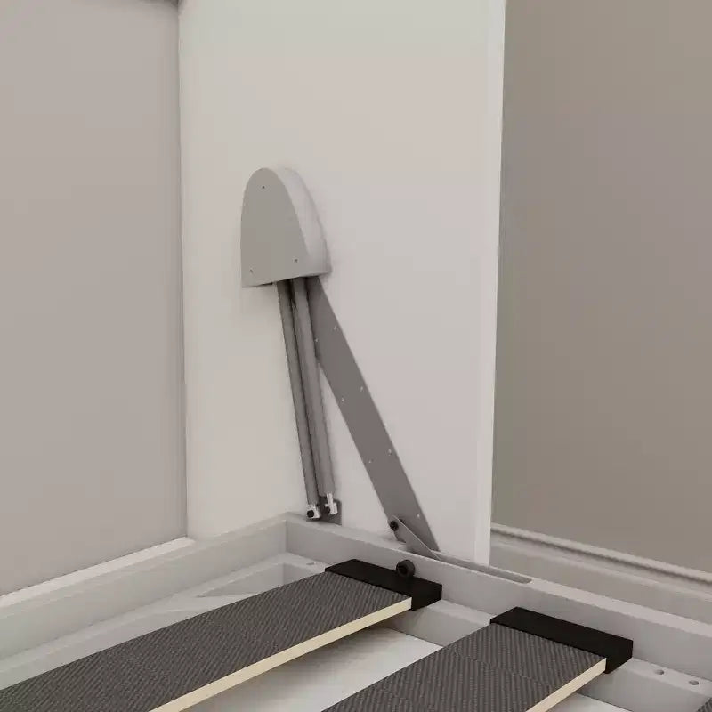 Letto a scomparsa moderno in legno con scrivania integrata e gambe automatiche | Capacità 500 kg