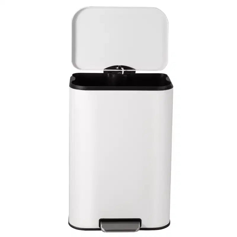 Pattumiera in Acciaio Inox - Anti-Impronta, Coperchio a Chiusura Ammortizzata, Secchio Interno Rimovibile, Contenitore a Pedale Salvaspazio - per Cucina, Ufficio, Bagno