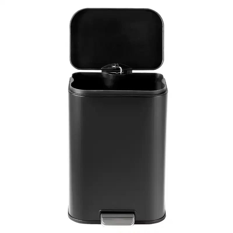 Stainless Steel Trash Can - Fingerprint-Proof,Soft-Close Lid, Removable Inner Bucket, Space-Saving Step Bin - for Kitchen, Office, Bathroom