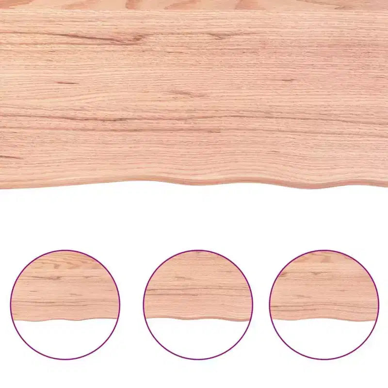 Mensola a muro marrone chiaro | Legno massello di rovere con intarsi decorativi, larghezza 180 cm