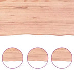 Mensola a muro marrone chiaro | Legno massello di rovere con intarsi decorativi, larghezza 180 cm