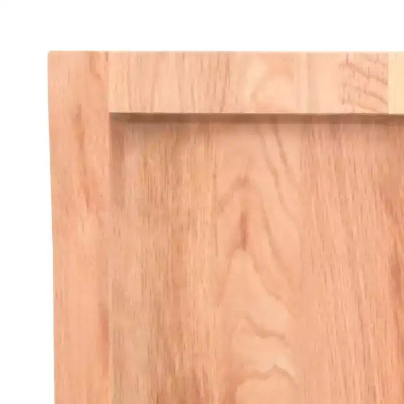 Mensola a muro marrone chiaro | Legno massello di rovere con intarsi decorativi, larghezza 180 cm