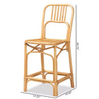 Sgabello da bar in rattan altezza bancone | Stile bohémien, seduta fissa da 24,5", nessun montaggio