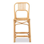 Sgabello da bar in rattan altezza bancone | Stile bohémien, seduta fissa da 24,5", nessun montaggio