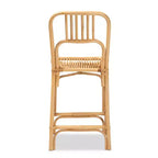 Sgabello da bar in rattan altezza bancone | Stile bohémien, seduta fissa da 24,5", nessun montaggio
