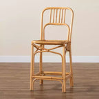 Sgabello da bar in rattan altezza bancone | Stile bohémien, seduta fissa da 24,5", nessun montaggio