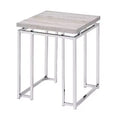 19" Chafik Table Bases Natural Oak/Chrome - Acme Furniture