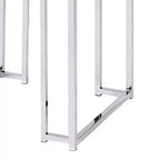 Tavolino con Lato Quadrato da 19" | Piano in Legno di Quercia Naturale e Gambe in Metallo Cromato, Nessun Assemblaggio