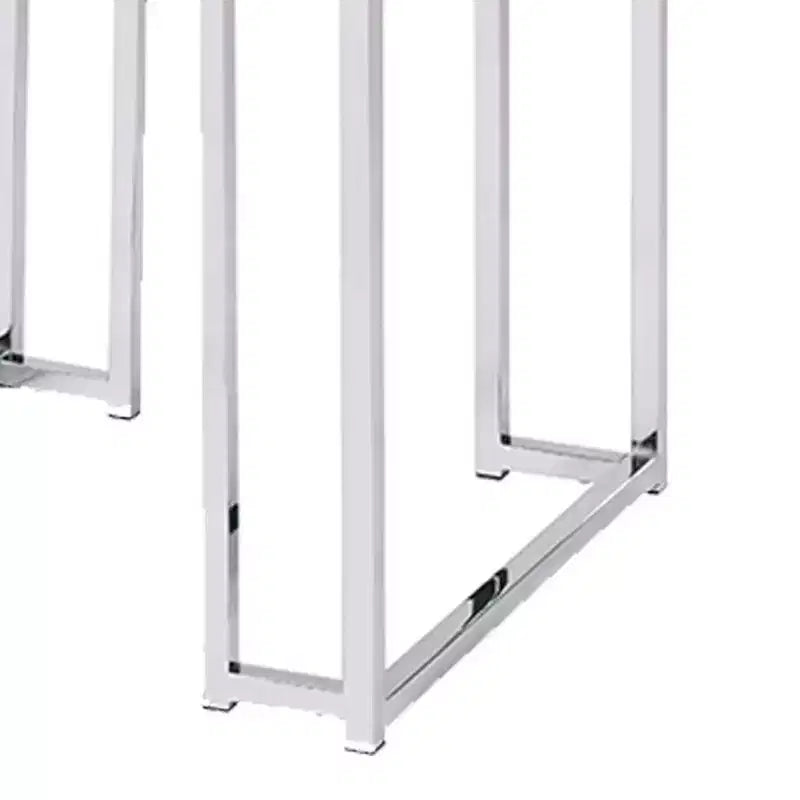 Tavolino con Lato Quadrato da 19" | Piano in Legno di Quercia Naturale e Gambe in Metallo Cromato, Nessun Assemblaggio